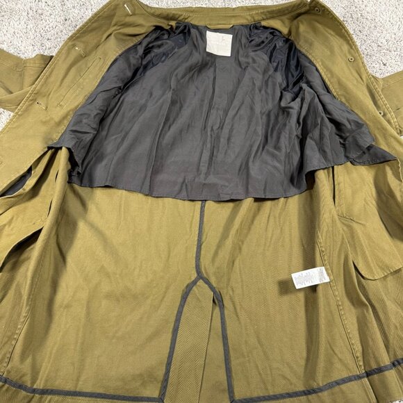 Everlane The Mac Coat Olive Green Organic Cotton Slash Pocket Womens 2 - Picture 5 of 8